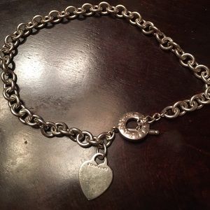 Tiffany & co heart toggle necklace 925